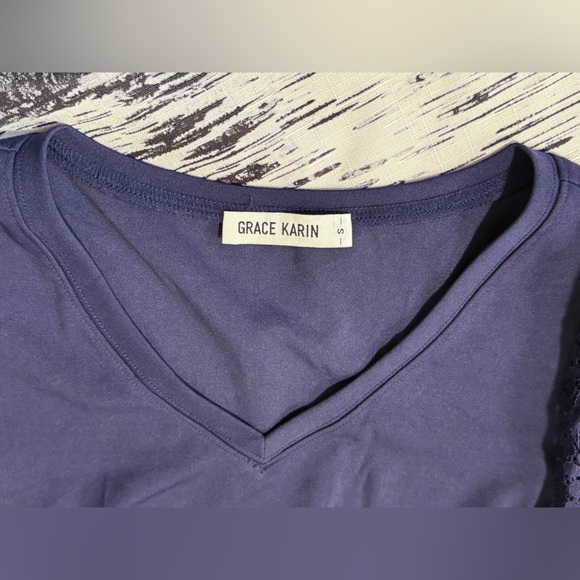 💙Grace Karin Navy Midi Dress with Lace Sleeves - Picture 6 of 16